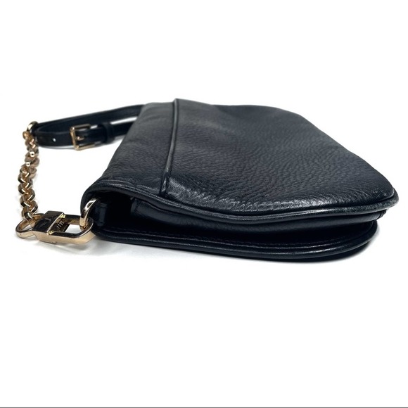 Tory Burch Britten Crossbody Bag Leather Black Convertible Clutch - Picture 9 of 10